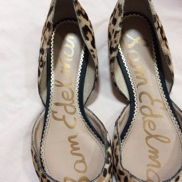 Sam Edelman Leopard Print Calf Hair Pointed Toe Rodney D’orsay Flats - Picture 4 of 11